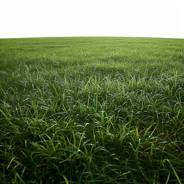 Photo un champ d'herbe avec un fond blanc avec quelques feuilles d'herbes au milieu