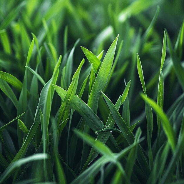 Photo un champ d'herbe avec un fond flou