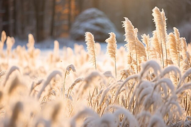 Photo le champ d'herbe de kans le matin