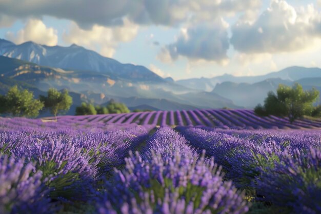 Photo un champ de lavande en provence, en france