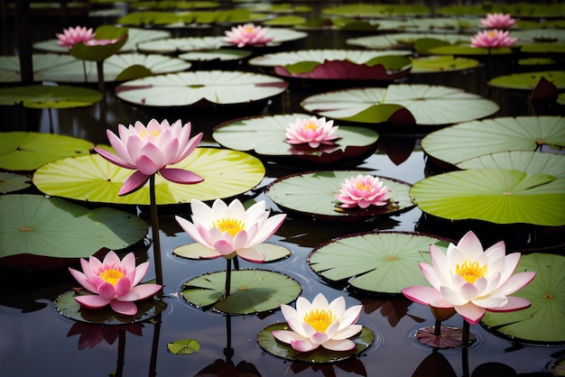 Champ de lotus dans le grand étang