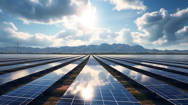 Champ de panneaux solaires