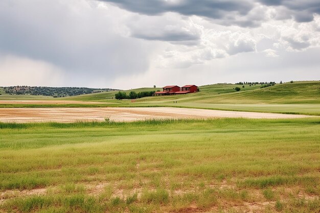 Photo le champ de tir abandonné de skeet par une journée nuageuse