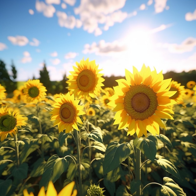 Le champ de tournesol