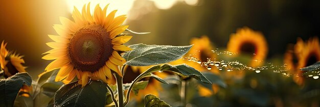 Un champ de tournesols au soleil