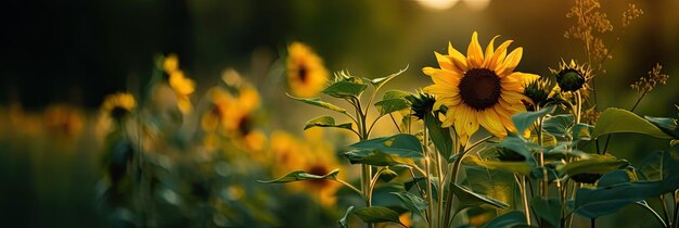 Un champ de tournesols au soleil