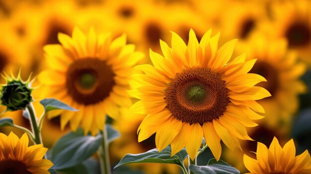 champ de tournesols coloré et vibrant