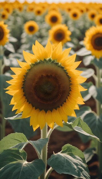 Photo un champ de tournesols réaliste