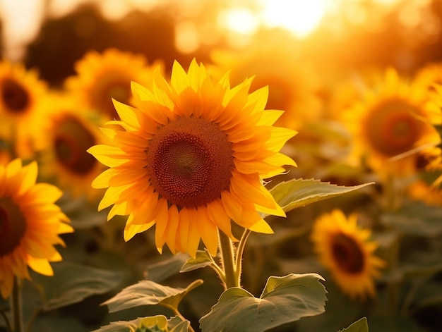 Le champ de tournesols