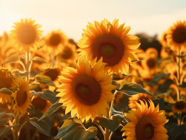 Le champ de tournesols