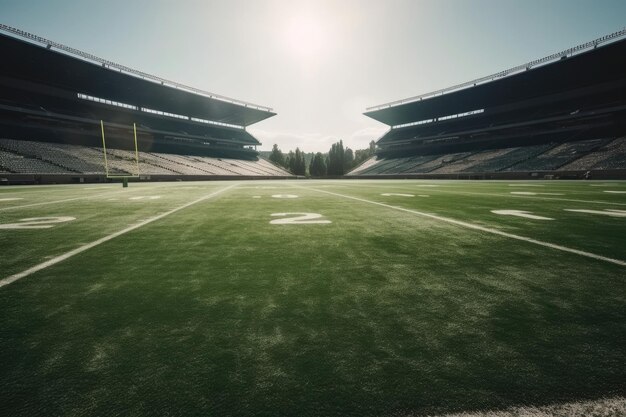 Champ vert d'un stade de football américain