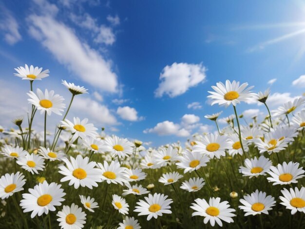 Un champ vierge de marguerites blanches