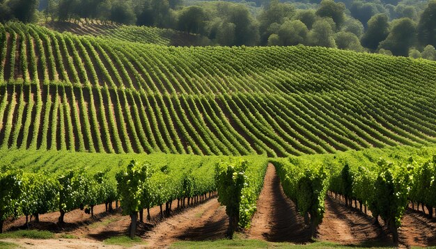 un champ de vignes avec une vue sur une vigne