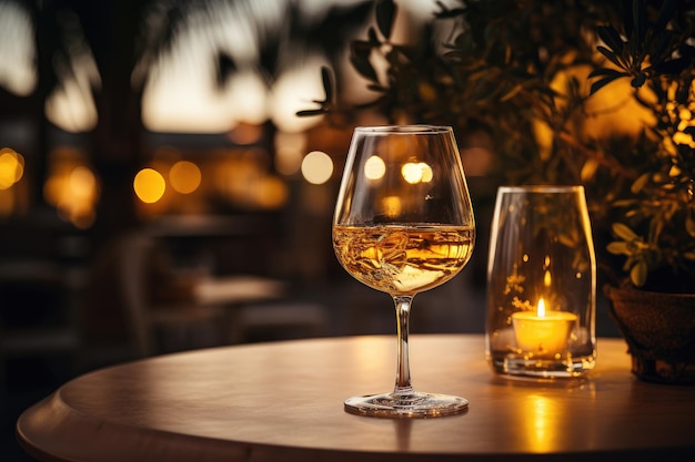 Champagne dans un verre dans une ambiance de soirée