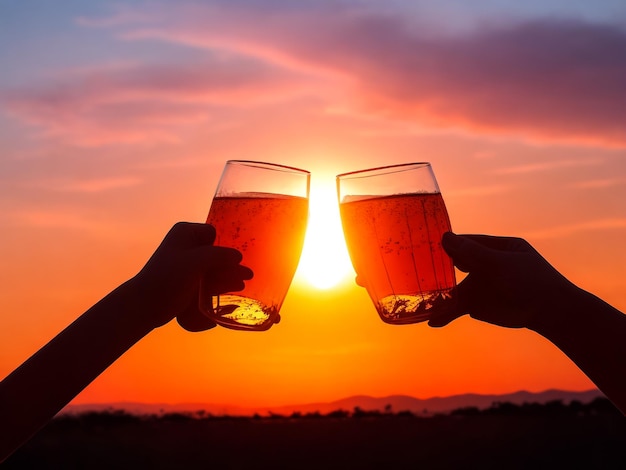 Champagne du soir pour célébrer la vie et toute sa beauté