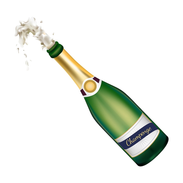 Photo champagne à fond transparent