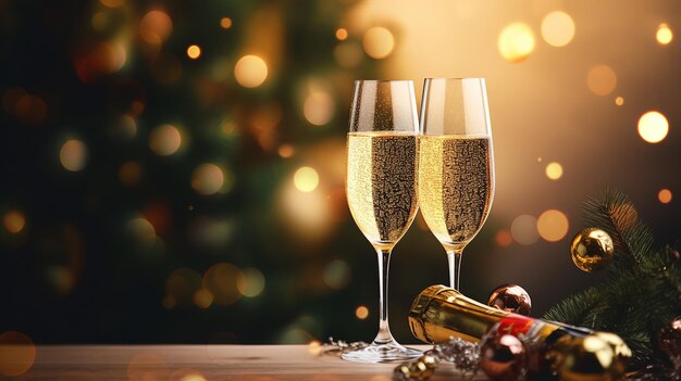 Champagne pour Noël et le Nouvel An