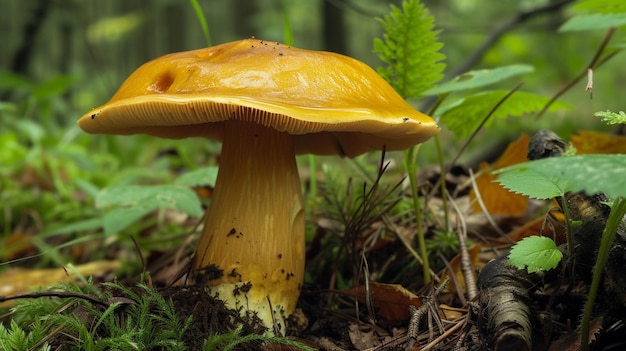 champignon d'arbre de forêt d'hiver sauvage dans les bois de Bavière en Allemagne Génératif Ai