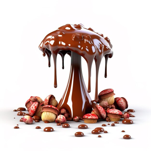 champignon art dégoulinant de chocolat fantaisie