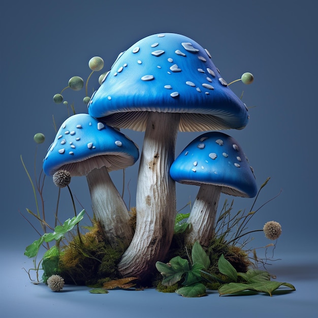 Un champignon bleu