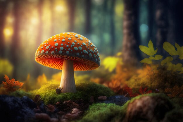 champignon dans les bois
