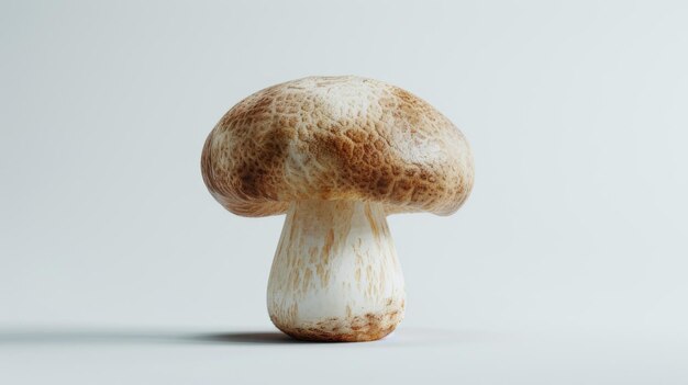 un champignon avec un fond blanc qui a une tache brune sur le fond