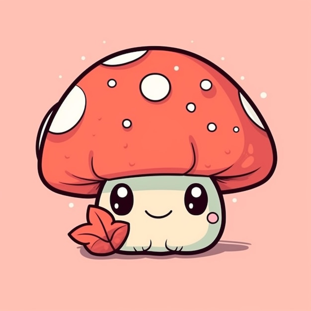 Un champignon mignon avec un joli visage.