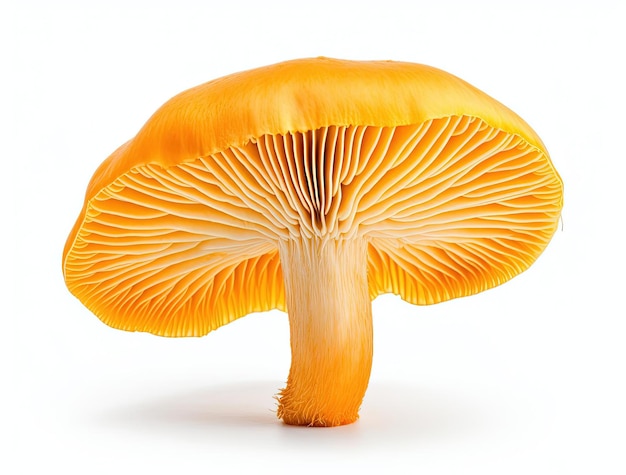 champignon orange isolé sur blanc dans le style des extensions de corps