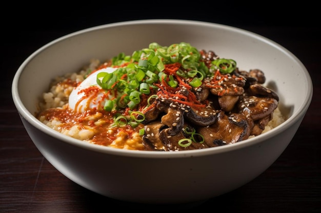 Le champignon de soja Miso est un bonheur de Donburi