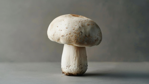 un champignon avec des taches brunes sur lui et un fond blanc