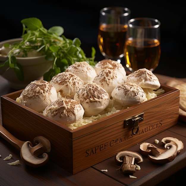 Champignon de truffe blanche une délicatesse rare avec une saveur de noix un aliment coûteux Concept Rarement