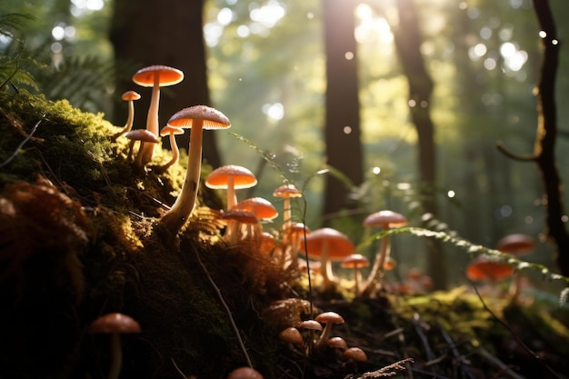 Photo les champignons bruns aromatiques de la forêt génèrent ai