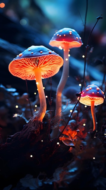 des champignons colorés