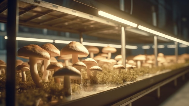 Champignons dans la ferme Generative Ai