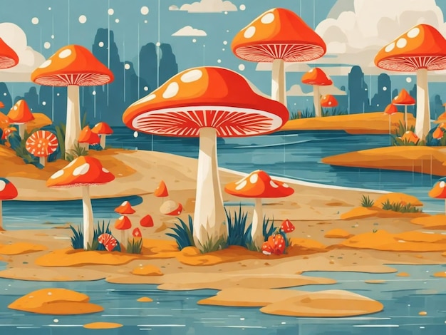 Photo des champignons dans la forêt illustration pour votre conception ia générative