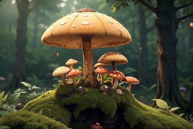 Photo des champignons dans la forêt
