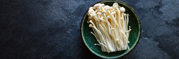 Champignons Enoki Enokitake Flammulina Velutipes Comestible Japonais Snack Cuisine Ingrédient De Repas