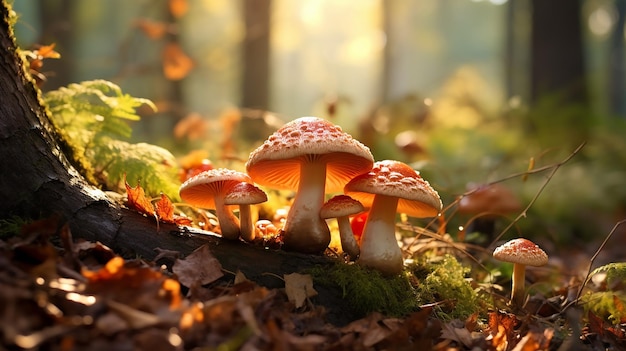 Les champignons de la forêt d'automne.