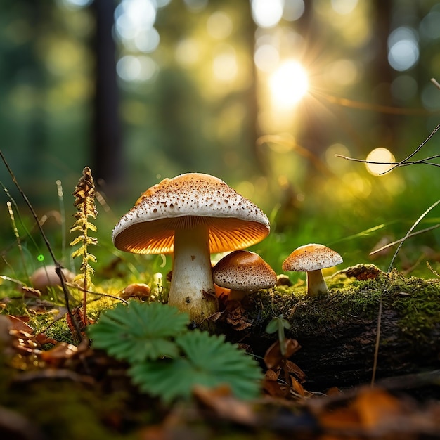 Les champignons de la forêt d'automne.