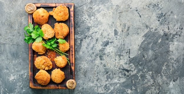 Champignons panés maison