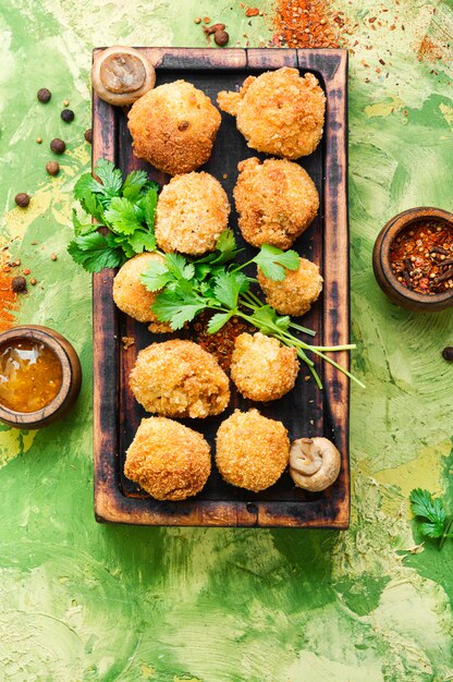 Champignons panés maison