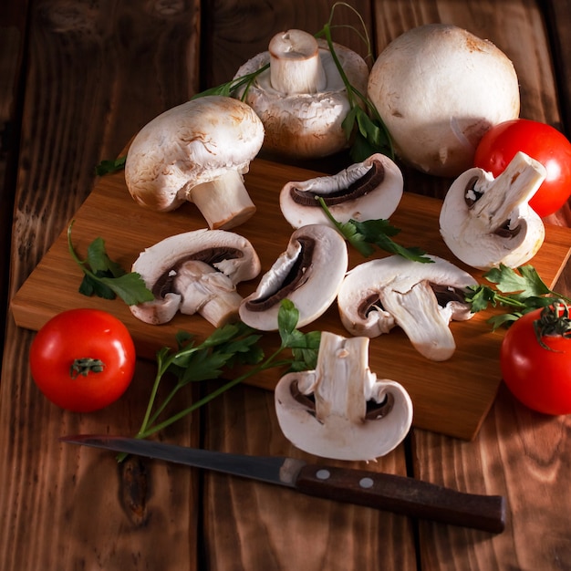 Champignons et persil