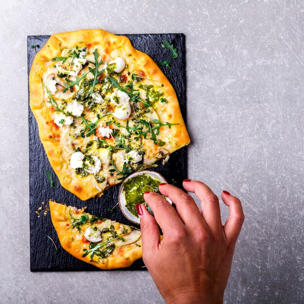 Champignons Pizza Mozzarella.