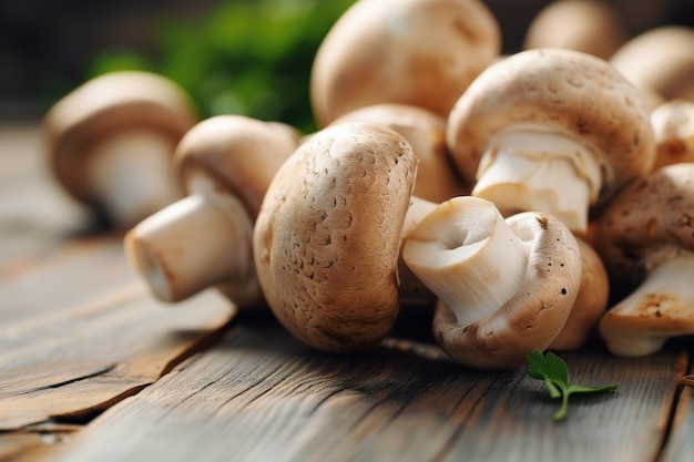 Champignons sur une planche à découper