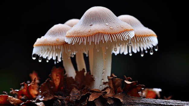 Les champignons poussent sur un tronc d'arbre.