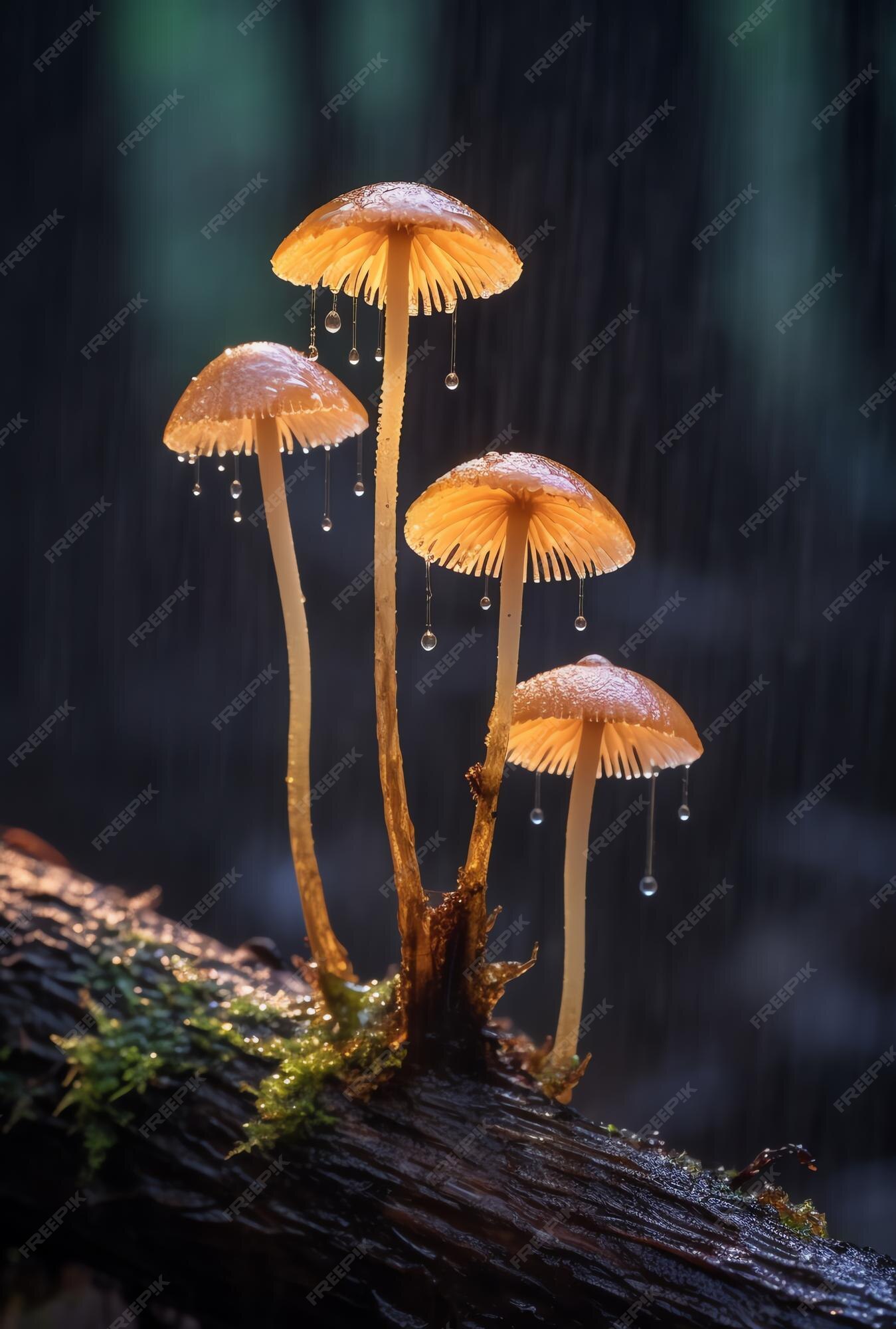 Champignons Sous La Pluie Par Personne