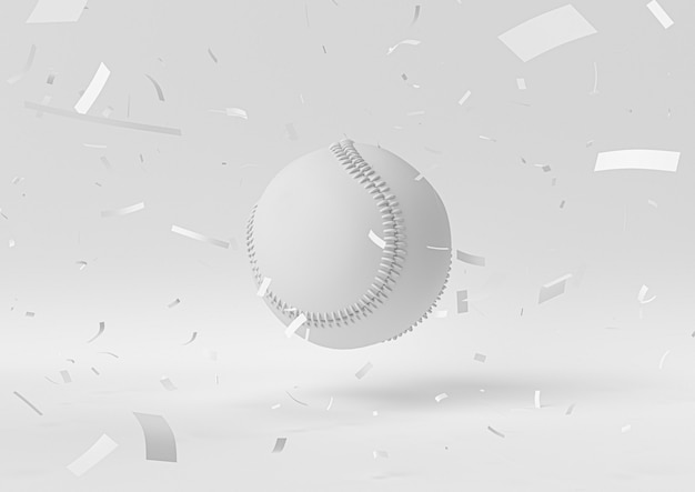 Champion de baseball blanc. Rendu 3D, illustration 3d.