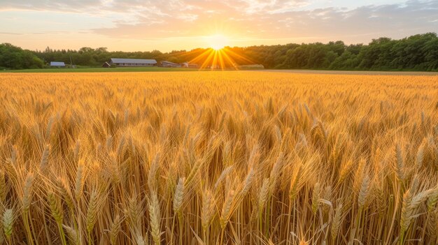 Des champs d'or de blé prêts à la moisson