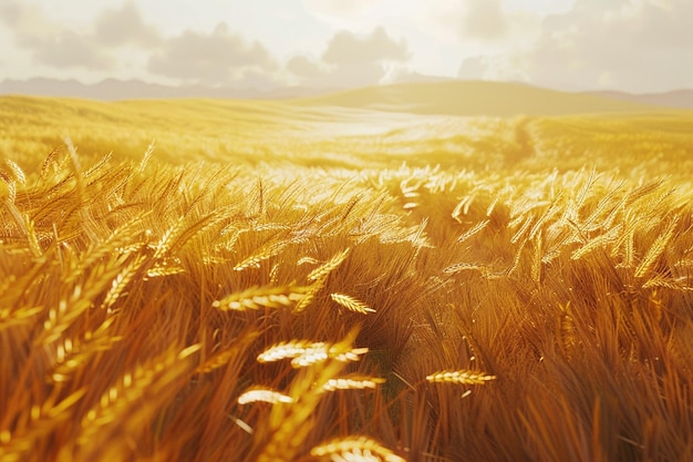 Des champs d'or de blé se balançant dans la brise