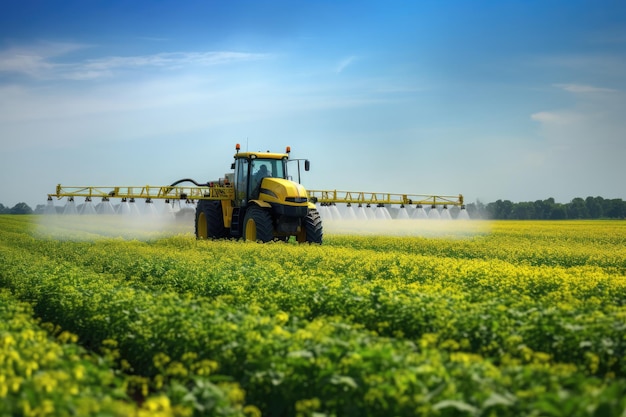 Les champs de soja sont pulvérisés avec des pesticides